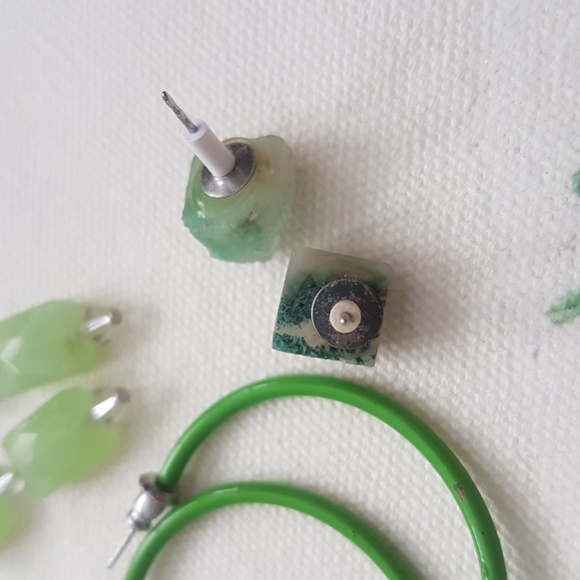 Set of 6 Pink & Green Earring Bundle (pierced ears) - Picture 12 of 14